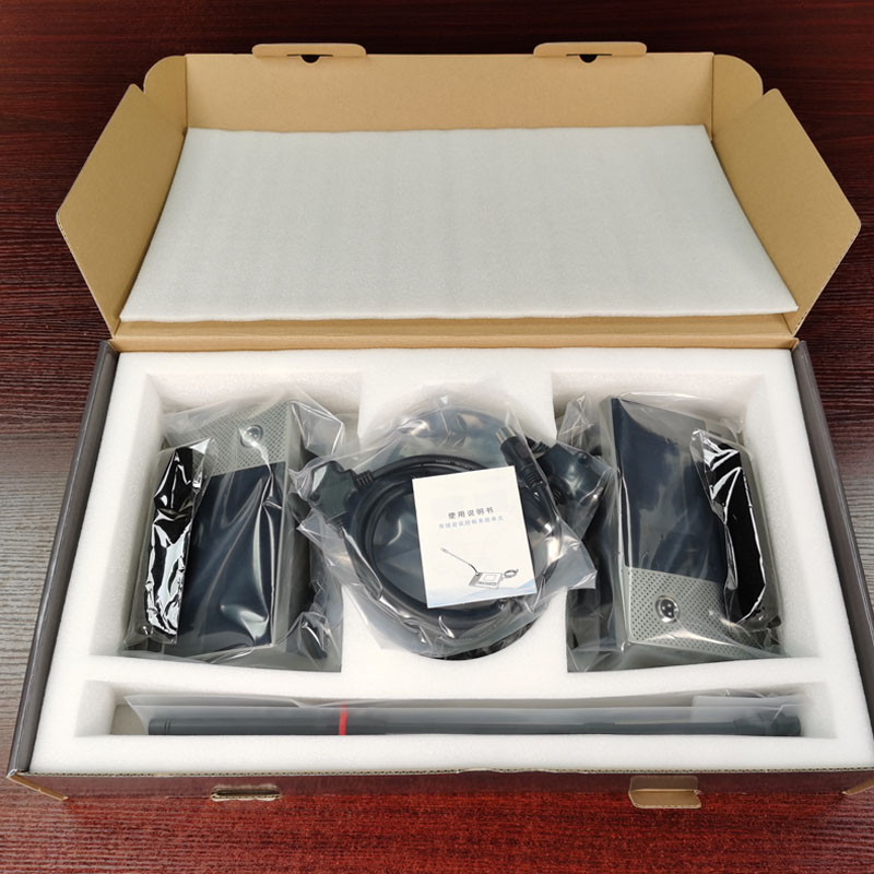 Conference units and accessories in separate compartments