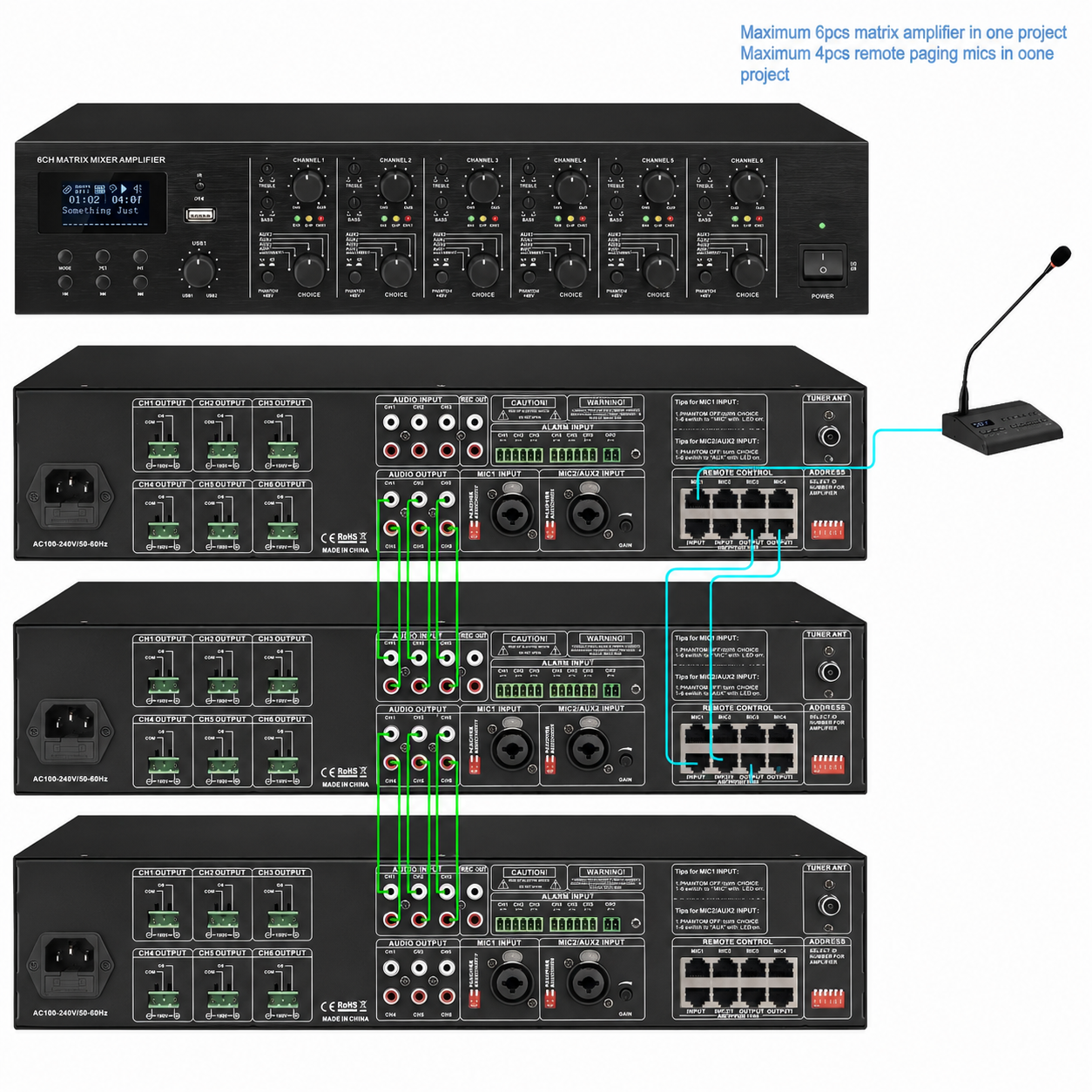 Power Mixer Amplifier 6CH main image 2