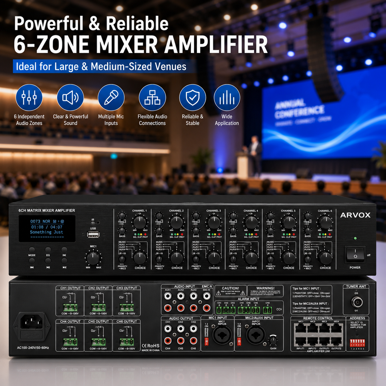 Power Mixer Amplifier 6CH main image 5