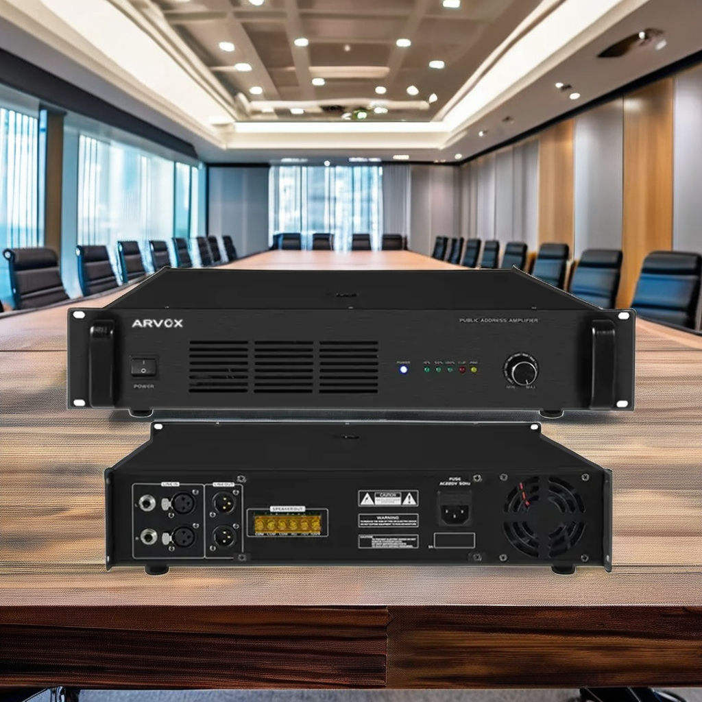 ARVOX analog single channel pure power amplifier front and rear view